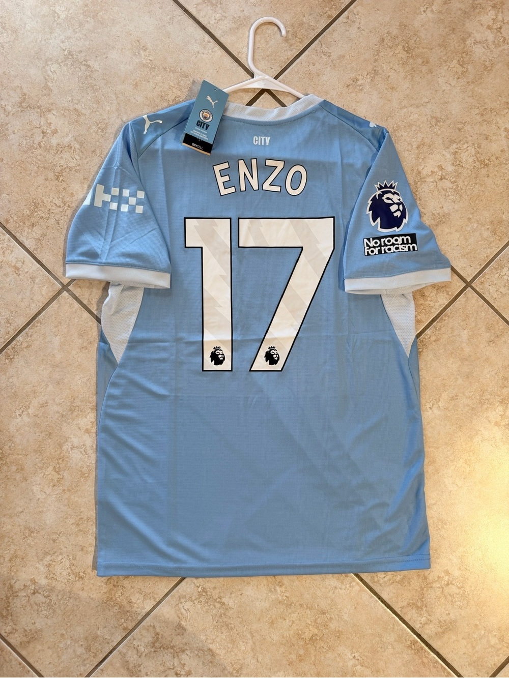 Enzo 2026/27 Home Sky Blue Soccer Jersey Men Size Manchester City